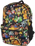 Super Mario Bros. Backpack All Over Character Print 16" School Bag