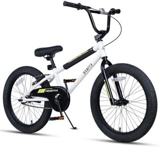 cubsala 20 Inch Kids BMX Style Bike for 7-12 Years Old, White | For Toddlers Boys Girls, High Tensile Steel Frame, Training Wheels(12''–18''), Kickstand(14''-20''), Coaster & Rear V Brake