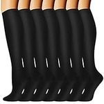 Odtmger Compression Socks（7 Pair for Women & Men Circulation 20-30mmhg Knee High Sock is Best Support for Athletic Running,Cycling