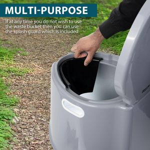 Denny 6L Portable Toilet – Grey, Compact Travel Camping Toilet