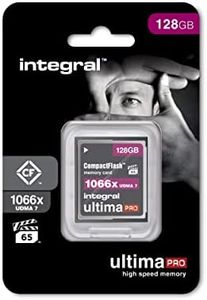 Integral 128GB Compact Flash Card UDMA-7 1066x Speed VPG-65 160MB/s Read and 135MB/s Write Professional High Speed Card