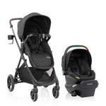 Evenflo Shyft Intuiti+ Travel System featuring Revolve180 LiteMax NXT Rotating Infant Car Seat with SensorySoothe & SensorSafe - Jasper Black