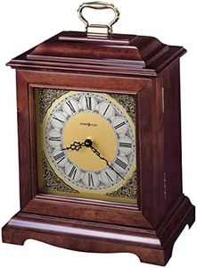 Howard Miller Continuum II Mantel Clock Urn Box 800-122 – Windsor Cherry Finish, Select Hardwoods & Veneers, Bracket-Style Roman Numeral Clock, Interior Compartment, Funeral Urn Box