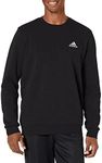 adidas Men's Essentials Fleece Sweatshirt, Black/White, 3X-Large