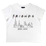 Friends NYC Dates Cropped T-Shirt, Girls, White, Official Merchandise