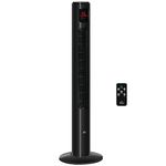 HOMCOM Freestanding Tower Fan Cooling for Home Bedroom with Oscillating, 3 Modes, 3 Speeds, 12h Timer, LED Sensor Panel, Remote Controller, Black