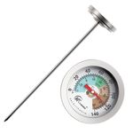 Compost Thermometer - Stainless Steel Fertilizer Test Probe Thermometer, Colour Coded Temperature Guide, Easy-to-Read Garden Soil Accelerator - Earthworm Waterproof