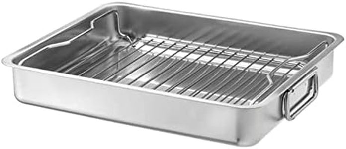 IKEA - KONCIS Roasting pan with Grill Rack, Stainless Steel (1, 16x13)