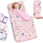 Nap Mat- Toddler Nap Mat with Pillow & Fleece Blanket- 55''*35''*3''Nap Mat for Toddlers- Nap Mats for Preschool, Daycare