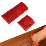 Pack of 2 Wood Grain Tools, Imitation Wood Grain Tools, Rubber Painting Tool Pattern Wood Effect Texture Roller for Furniture Decoration Wood Grain DIY Wall Paint Grain Painting Decoration (Red)