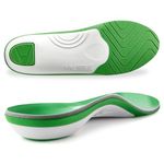 VALSOLE 250+ lbs Plantar Fasciitis High Arch Support Insole for Men Women,Heavy Duty Support Pain Relief Orthotics Insert,Relieve Flat Feet,High Arch,Foot Pain,Standing All Day Boot Work Shoe Insole (Green, MEN 10-10 1/2 | WOMEN 12-12 1/2--(286mm))