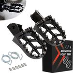 JFG RACING Dirt Bike Foot Pegs with Springs,7075 Aluminum CNC Footpegs Pedals Rests for Dirt Bike Surron Light Bee X/Surron Light Bee S/CRF150F CRF230F 03-19/X160/X260 - Black