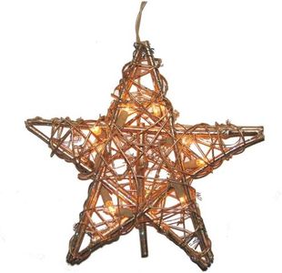 Kurt Adler 10 Light Indoor Rattan Gold Star Treetop