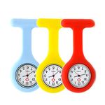 Set of 3 Nurse Watch Brooch, Silicone with Pin/Clip, Infection Control Design, Health Care Nurse Doctor Paramedic Medical Brooch Fob Watch â€“ Blue Yellow Red