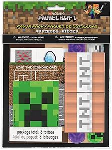 Unique Favor Pack | Assorted | Minecraft Party | 48 Pcs, 5" X 1.88", Multicolor