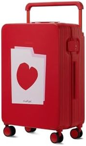 TUPLUS Valigia Bagaglio Leggero Valigia Rigida Con 4 Ruote Girevoli Custodia Da Viaggio Per Il Check-In Con Lucchetto TSA,Serie World Masterpiece(67.5×45.5×25CM,Rosso)