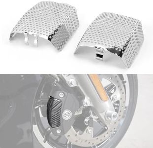 PSLER Caliper Brake Covers for Touring - Front Caliper Screen Inserted Guards for Touring Road King Electra Street Glide FLHT FLHX & V-Rod Models,Chrome