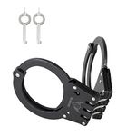 vulcanforce Professional Grade Steel Hinged Handcuffs – Double Locking Tactical Handcuff with 2 Keys – Extra Sturdy, Used by Various Law Enforcement & Police Departments Worldwide (Black)