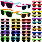 TIKAITOYO Neon Sunglasses Bulk,36 Pack 12 Colors Sunglasses with UV400 Protection for Adults and Teens, Party Favor for Pool Party, Beach Party, Goodie Bag Fillers, Birthday Party Supplies