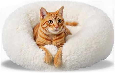 STORMHERO Calming Dog Bed, Cat Bed Fluffy Warming Cozy Soft, Pet Bed for Small Medium Dogs and Cats, White