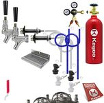 Kegco EBDHCK2-5T Deluxe Homebrew Two Tap Door Mount Kegerator Conversion Kit with 5 lb. Aluminum CO2 Tank