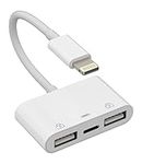 Charger Dongle USB to Lightning iPhone OTG Adapter(3in1)Cable Camera Card Reader Memory Stick Flash Drive Cord for Apple Ipad Air 14 13 12 11 Pro Max Mini XR X XS SE 8 7 Plus Mouse Keyboard Converter