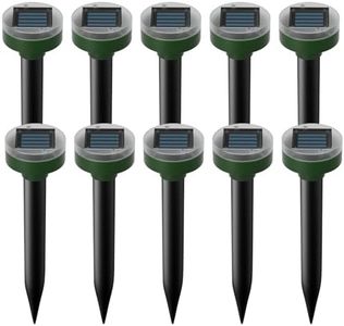 Mole Repellent 10 Pieces,Solar Powered Mouse Repellent Waterproof Rodent Gopher Repellent,360° Mouse Control Outdoor Mole Repeller for Garden Yard & Patio,Green
