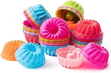 R HORSE 42Pcs Silicone Baking Molds Pumpkin Silicone Cups Non-Stick Muffins Mould Washable Cupcake Liners Donut Cake Pan Reusable Cupcake Wrapper Molds for Pan Oven Microwave Dishwasher