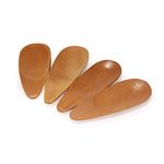 BambooMN Brand - 4 Small Solid Bamboo Oval Scoop, 10pcs by BambooMN