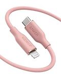 Anker PowerLine III Flow, USB C to Lightning Cable for iPhone 14 Plus 14 14 Pro Max 13 13 Pro 12 [MFi Certified, 6ft, Coral Pink] Supports Power Delivery, Silicone Cable