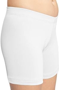 STRETCH IS COMFORT Girl's 5" Inseam Nylon Booty Shorts White XX-Large