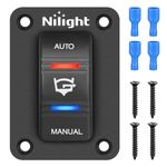 Nilight Auto Manual Rocker Switch Bilge Pump Switch Panel with LED 4 Pin On Off ON SPDT switches 20A/12V 10A/24V Switch for Marine Boat Yacht Caravan Fishing Boat Vessel RV Camper