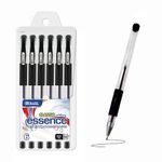 BAZIC Essence Black Gel-Pen w/ Cushion Grip (6/Pack), Case Pack of 144