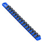Ernst Manufacturing 13-Inch Socket Organizer with 15 1/4-Inch Twist Lock Clips, Blue