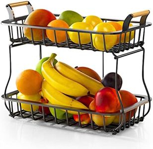 TWBEST Alzatina Portafrutta,Cesto per frutta,Portafrutta Alzatina a 2 piani per avere più spazio sul piano di lavoro,mantiene frutta e verdura fresca,adatto per snack,verdure, pane
