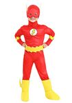 Kid's Deluxe Classic Flash Costume for Toddlers - DC Comics Superhero Costume - Muscle Chest, Mask & Boot Covers 4T