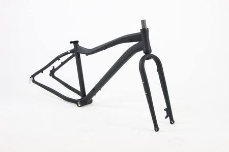 Motobecane Boris Fat Bike Frame Frameset Rigid Fork Unbranded Mountain Bike for 26 Inch Wheels (15" fists most riders 5'5" to 5'8" tall)