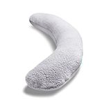 Kally Sleep Sherpa Fleece Full Body Sleep Pillow - Best Orthopaedic Pillow for Pregnancy, Neck & Back Pain, Recovery Support - Includes Replaceable & Washable cover - 160 x 35cm, Grey