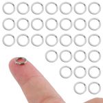 30pcs Split Rings, 8mm Stainless Steel Key Ring Key Chain Rings Split Jump Rings for Jewelry Making Metal Open Jump Rings Connectors Key Ring Attachment for Car Keys Craft Making