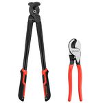 MAXPOWER 2 Pcs Cable Cutter Set, 10-Inch and 14 inches Heavy Duty Cable Cutters for Cutting Copper and Aluminum Cable