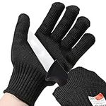 OVOS Work Gloves Stainless Steel Wire Mesh Gloves Cut Resistant, Safety Work gloves Anti-Slash Cut Static Resistance Protect Gloves - Resistant Level 5 Cut Protection