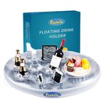 FEEBRIA Inflatable Floating Drink Holder with Large Capacity Drink Float for Pools & Hot Tub