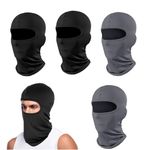 KHDULQ 4 Pcs Balaclava, Ski Mask Balaclava, Anti-UV Full Face Mask, Breathable Motorbike Helmet Cover, Multifunction Balaclavas, for Motorcycle Cycling Summer (Black, Dark Grey)