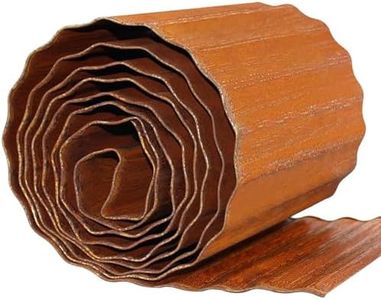 AUTENS 20Ft Corrugated Metal Garden Edging, Metal Landscape Edging for Lawn, Flower Bed, Garden Fence, Paver Edging, Flower Bed Border Flexible Curred or Cut as Needed (Rusty, 20FT*6inch)