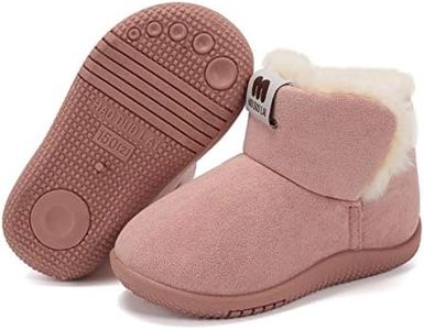 Toddler Girl Boots Toddler Size 8 M Pink Suede Fur Lined Winter Warm Kids Shoes