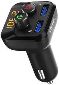 Portronics Auto 10 Car Bluetooth Receiver with Hands-Free Calling & Music, 3D Surround Sound, 30W Type-C PD, 18W USB Fast Charging, Bluetooth-FM for Wireless Car Stereo Audio (Black)