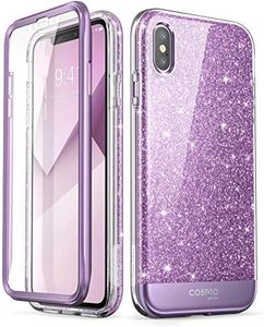 i-Blason Cosmo Full-Body Bumper Case for iPhone Xs (2018) / iPhone X (2017), Purple Glitter, 5.8"