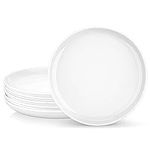 MALACASA, Series Reg, White Dinner Plates for 6 People, 10.5'' Porcelain Dinner Plates, Dinner Set Appetizer, Pasta, Soup, Fruit, Microwave Dishwasher Safe