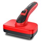 Self Cleaning Slicker Brush for Dogs and Cats - Grooming Brush with Retractable Bristles for Short and Long Hair Pets, Large and Small - Undercoat Brush with Self-Cleaning Function for Shedding Fur