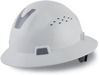 LOHASTOUR Full Brim Hard Hat Safety Helmet Vented ANSI Z89.1 Approved OSHA Hard Hats Construction Men Women Adult(Full Brim White)